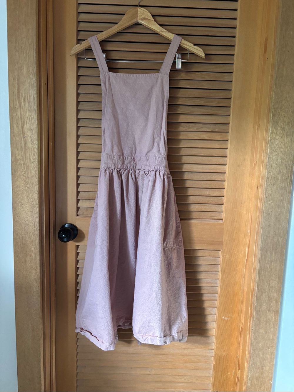 Mauve Pink Square Neck Apron